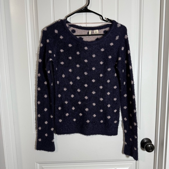 Moth Sweaters - Anthropologie Navy Blue Polka Dot
